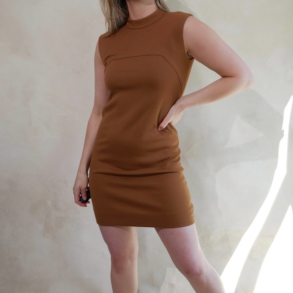 American Vintage Dresses & Skirts - 60s 70s knit dress vintage Leslie Fay Knits shift dress above-the-knee small
